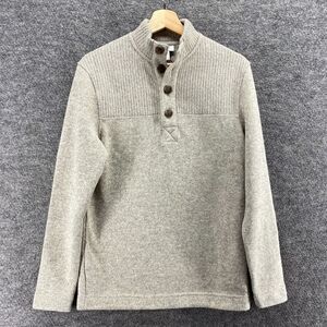 New Aspen Sweater Pullover Men S Small Gray Knit 1/2 Button Long Sleeve Regular